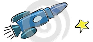 Space rocket, illustration, vector