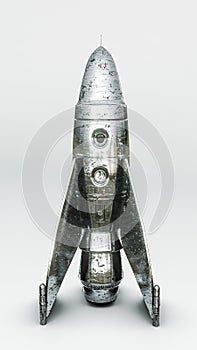 Space rocket isolated on white background