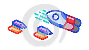 Space Rocket Launch with Advanced Propulsion System, vector design Generative AI