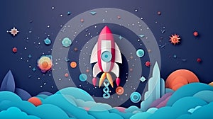 Space rocket launch. AI Generated