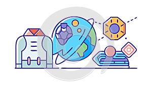 Space Rocket Launch Global Exploration Icon, vector design Generative AI