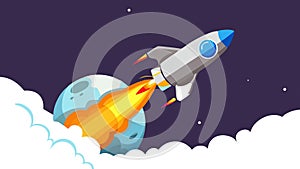 Space Rocket Launch: Innovation, Exploration, and Future Technology, vector design Generative AI