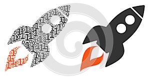 Space Rocket Launch Composition of Binary Digits