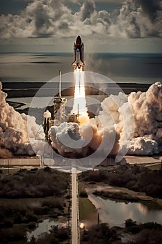 space rocket in space