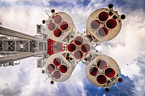 Space rocket on the launch pad