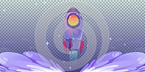 Space rocket launch, start of shuttle