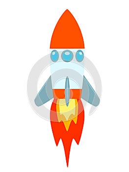 Space rocket launch. Start up concept flat style. Vector illustration. Can be used for presentation, web page, booklet