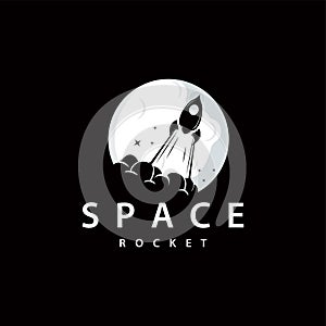 Space Rocket Logo Design, Space Vehicle Technology Vector, Simple Templet Modern Illustration