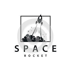 Space Rocket Logo Design, Space Vehicle Technology Vector, Simple Templet Modern Illustration