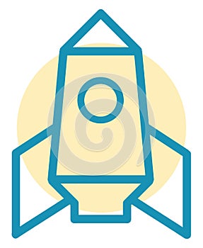 Space rocket ready to launch, icon