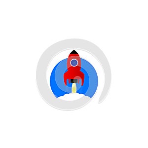 Space rocket startup icon. Vector illustration eps 10