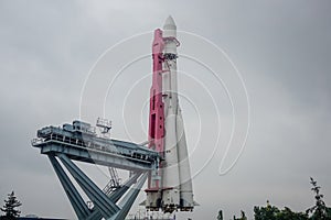 Space rocket in VDNKh park in Moscow