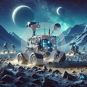 Space Rover Simulation Terrain Traversal Sample Collection Robo