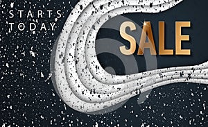 Space sale banner with paper cut black background, space design for banner, flyer, invitation, poster, web site or greeting card.