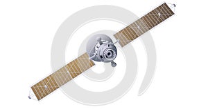 Space satellite communication. 3d render sputnik illustration isolated on white background