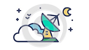 Space Satellite Dish Receiver Vector Icon, vector design Generative AI