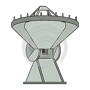Space satellite in ground symbol isolated