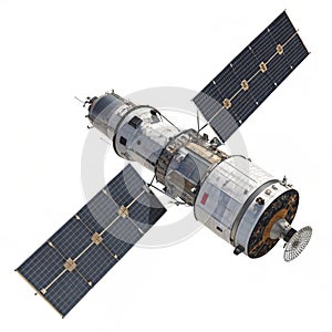 Space satellite in high resolution isolated on white