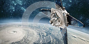 Space satellite monitoring from earth orbit weather from space,