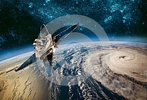 Space satellite monitoring from earth orbit weather from space,