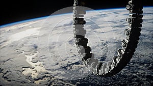 Space satellite orbiting the earth elements of this image
