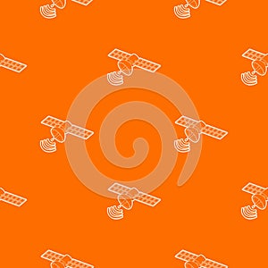 Space satellite pattern vector orange