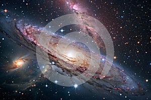 Space scene with stars and nebula photo