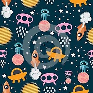 Space Seamless Pattern