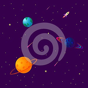 Space. Seamless pattern.