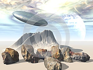 Space Ship on Alien World