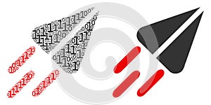 Space Ship Collage of Binary Digits