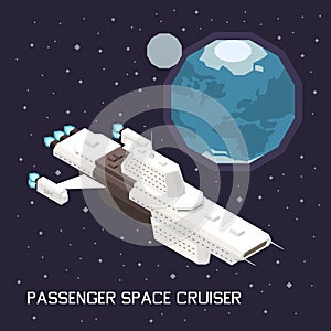 Space Ship Isometric Composition