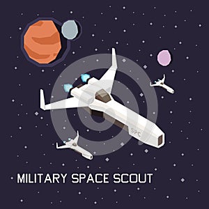 Space Ship Isometric Composition