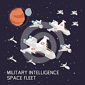 Space Ship Isometric Composition