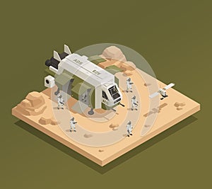 Space Ship Landing Composition