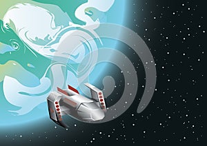 Space ship in orbit