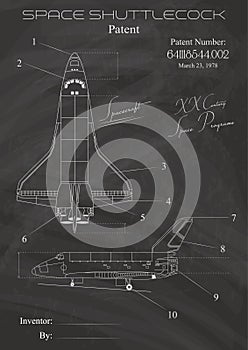 Space Ship Patent Drawings Stylization photo