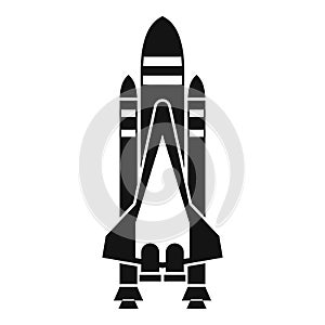 Space shuttle icon, simple style