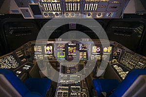 Space Shuttle cockpit, Houston, TX, USA