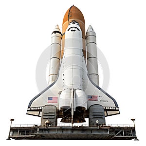 Space shuttle isolated on transparent background
