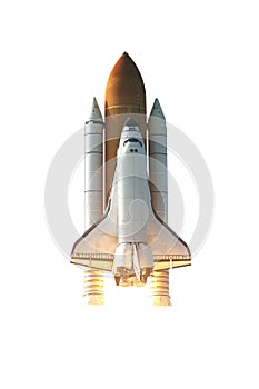 Space Shuttle isolated on white background with clipping path. Elements of this image furnished by NASA