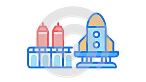 Space Shuttle Launch Pad Illustration, vector design Generative AI