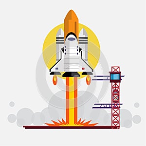 Space shuttle launching - Illustration