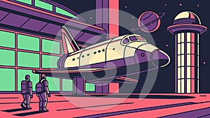 Space Shuttle Launchpad Vector Scene Art, vector design Generative AI
