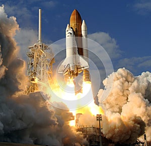 Space shuttle liftoff