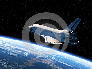 Space Shuttle Orbiting Earth