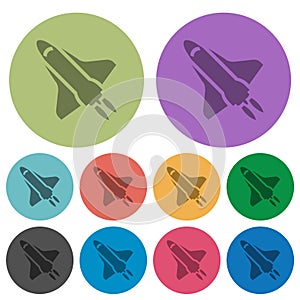 Space shuttle with propulsion color darker flat icons