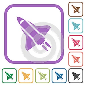 Space shuttle with propulsion simple icons
