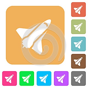 Space shuttle rounded square flat icons