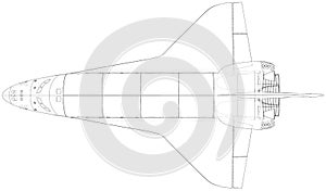 Space shuttle. Vector rendering of 3d